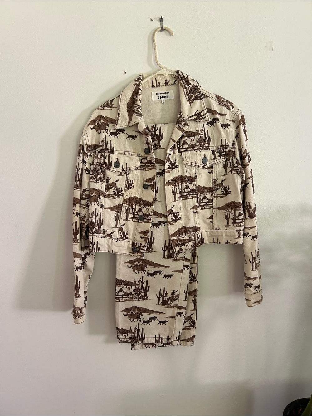 Reformation Desert Sand SET - Cropped Jacket and Jeans